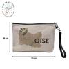 Linen-Effect Cosmetic Bag, French Departments Vintage Map, Oise, 23.5 x 15 cm view 2