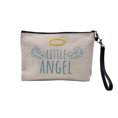 Linen-Look Cosmetic Bag – Little Angel Cute Original Drawing