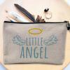Linen-Look Cosmetic Bag – Little Angel Cute Original Drawing view 3