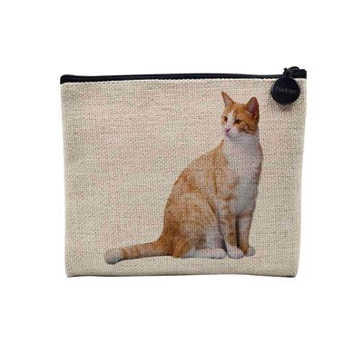 Linen-Look Cosmetic Bag, European Redhead, 15 x 10 cm