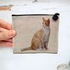 Linen-Look Cosmetic Bag, European Redhead, 15 x 10 cm view 3