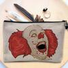 Linen-Effect Cosmetic Bag, Halloween Witch, Wizard and Monster Design, 23.5 x 15 cm view 3