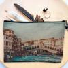 Rialto Bridge Venice Cosmetic Bag, Linen-Look Canvas, 15 x 10 cm or 23.5 x 15 cm view 3