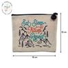Linen-Look Makeup Bag, Eat Sleep Travel, 15 x 10 cm view 2