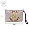 Linen-Look Cosmetic Bag/Wallet, “Future Communist Politics Humor Future,” 15 × 10 cm or 23.5 × 15 cm view 2