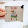 Linen-Look Canvas Cosmetic Bag, Phone Call Is Calling Me, Canada Culture, 15 x 10 cm view 3