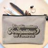 Linen-Look Cosmetic Bag, Certified Best Colleague, Family, Mom, Party & Celebration Gift Idea, Toiletry Bag, Wallet, Soccer Player, 23.5 x 15 cm view 3