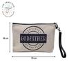 Linen-Effect Cosmetic Bag – Best Family Cousin, Brother, Sister, Mum, Dad, Mommy, Father, Mother, Godfather Badge Design view 2