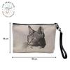 Linen-Look Cosmetic Bag with Cat Sketch, 23.5 x 15 cm view 2