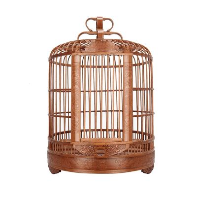 Portable Bamboo Birdcage, Medium, Vintage Decorative Carrier