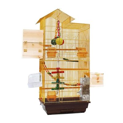Large Retro Bird Cage/Carrier, Gold