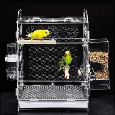 Professional Transparent Acrylic Bird Cage and Parrot Travel Carrier