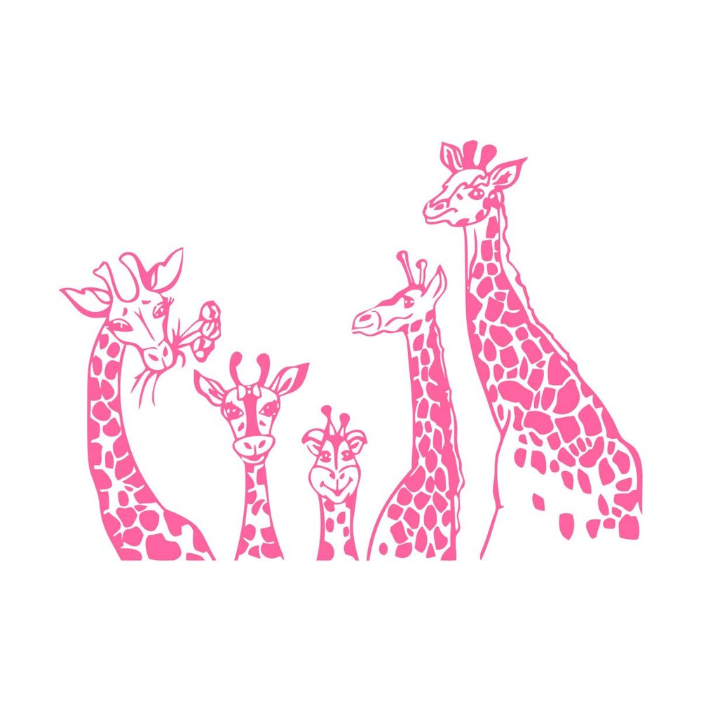 Giraffe Family Vinyl Wall Decal, Safari Nursery Decor, 41 x 57 cm