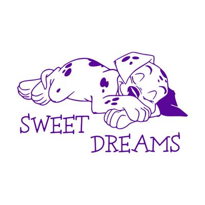 Dalmatian Sweet Dreams Wall Decal, Vinyl Puppy Sticker, 24.1 x 40.1 in