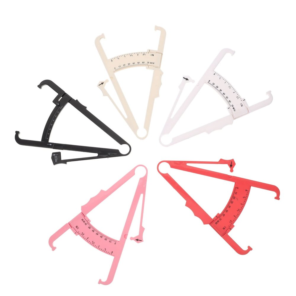 FRCOLOR Skinfold Caliper Fat Measurement Tool, 5-Piece Set, Portable and Lightweight