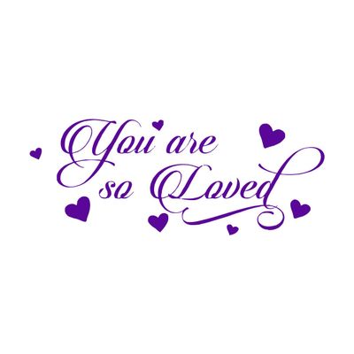 You Are So Loved Wall Decal with Hearts, Vinyl Lettering, Nursery and Girls' Room Decor, 23 x 57 cm