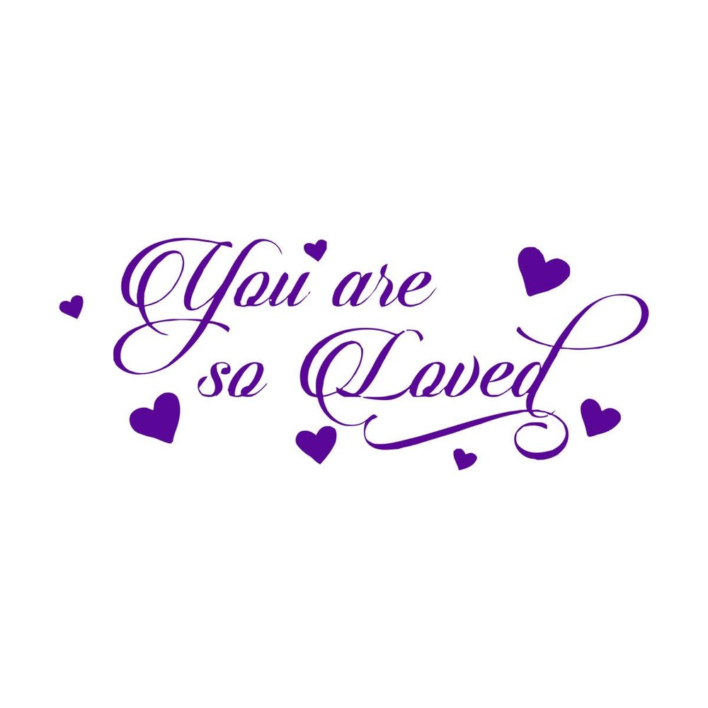 You Are So Loved Wall Decal with Hearts, Vinyl Lettering, Nursery and Girls' Room Decor, 23 x 57 cm