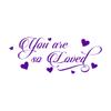 You Are So Loved Wall Decal with Hearts, Vinyl Lettering, Nursery and Girls' Room Decor, 23 x 57 cm view 1
