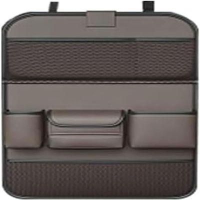 GTALIJHN Car Backseat Organizer for Mitsubishi Space Star 2nd Gen, 1998–2024, Folding Tray, Seatback Protector, Waterproof, Large, Brown