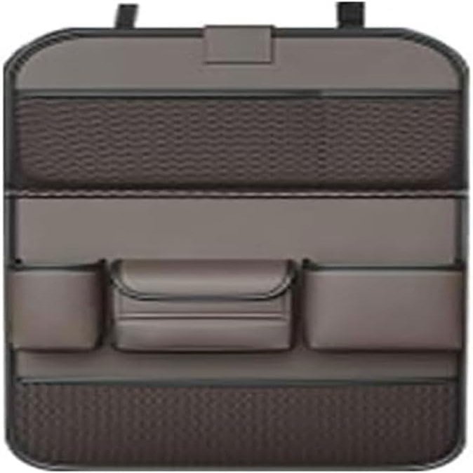GTALIJHN Car Backseat Organizer for Mitsubishi Space Star 2nd Gen, 1998–2024, Folding Tray, Seatback Protector, Waterproof, Large, Brown