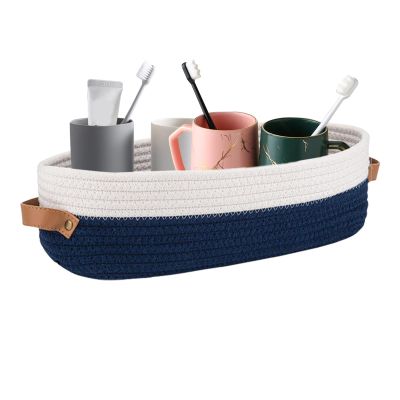Oval Foldable Handwoven Cotton Rope Storage Basket