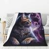 Purple Moon Cat Throw Blanket, 76.2 x 101.6 cm, Super-Soft Plush Flannel Blanket view 1