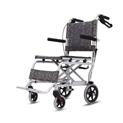 Transport Wheelchair with Removable Storage Bag, Folding Design and Adjustable Armrests