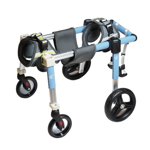 XS/S/M/L/XL/XXL Dog Wheelchair for Front and Hind Legs, Adjustable Portable Walker with Leg Braces, Blue