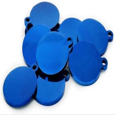 100-Piece Set of Custom-Engraved Blank Dog Tags, Personalized Stainless Steel Pet ID Tags, Pet Name and Phone Number, Round, Blue, M, 30 x
