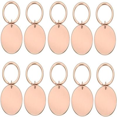 10-Pack Blank Stainless Steel Pet Name Tags, Round, 20/25/30 mm, Rose Gold, 30 x 30 mm