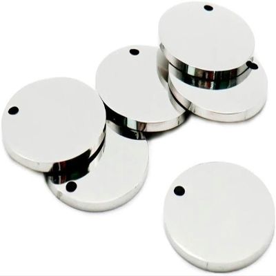 20-Piece Round Stainless Steel Pet Tags for Cats and Dogs
