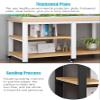 20 30 10 Gallon Fish Tank Stand with Wheels and Storage, Metal & Wood Aquarium Rack System, Rolling Breeding Tank Stand, 77 cm Tall Terrarium Stand (Color: #1, Size: (L × W × H) 90 × 40 × 75 cm) view 4