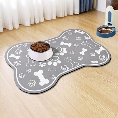 Non-Slip Pet Feeding Mat for Dogs and Cats, Light Gray, 40 x 120 cm