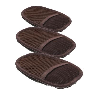 Mobestech Plush Shoe Polishing Gloves, 3 Pieces, Black, Portable