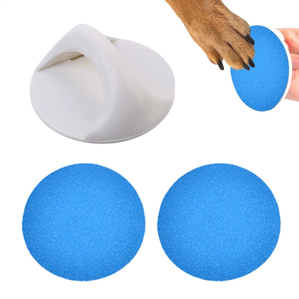 Pets Nail Manual Grinder, Quiet Round Dog Nail File with 2 Replaceable Sandpapers