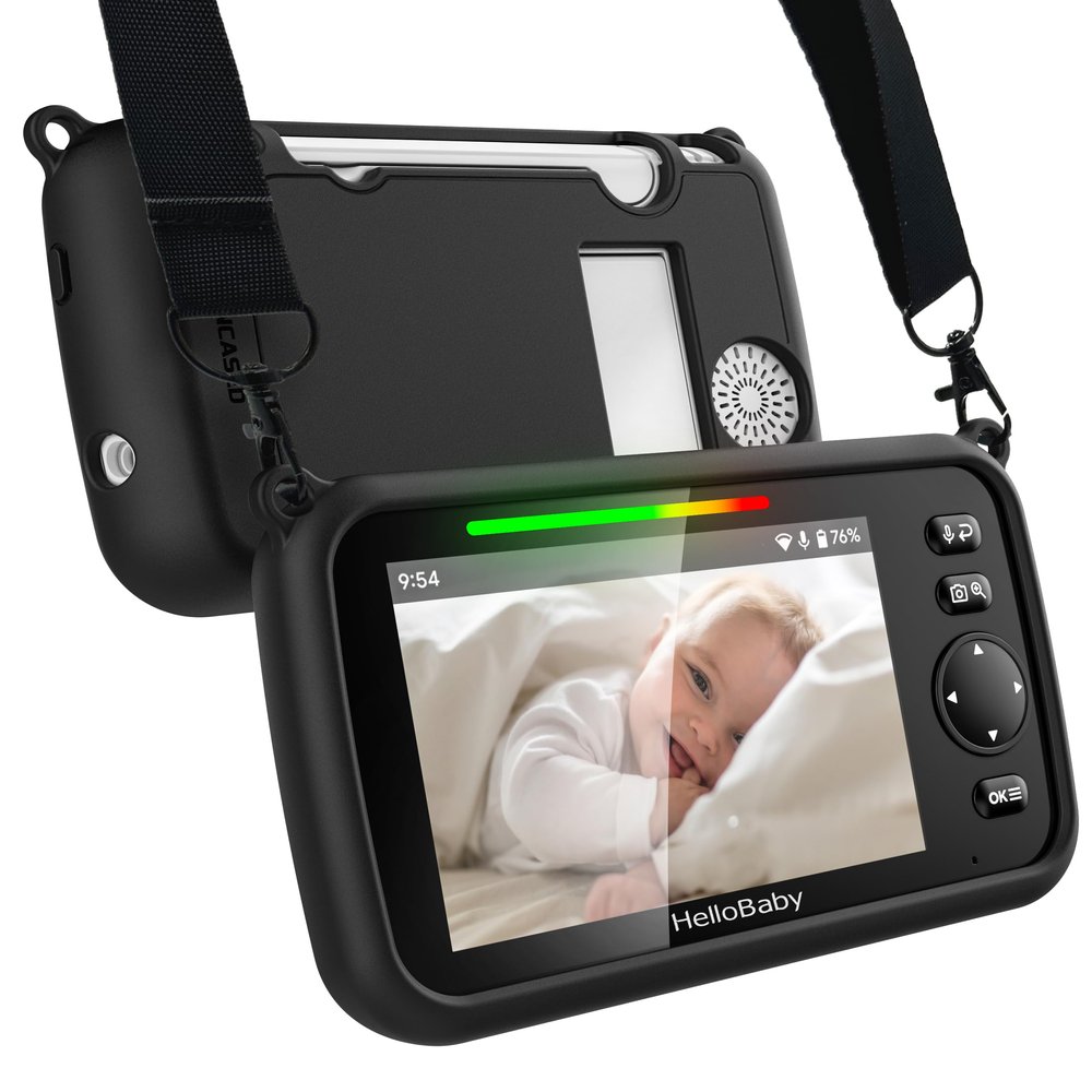 Protective Case for HelloBaby 5-Inch Baby Monitor, Shock-Resistant Case with Strap and Built-In Magnets, Compatible with HB6550 Upgrade Monitor