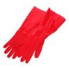 2 Pairs of Red Non-Slip PVC Household Cleaning Gloves view 1