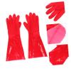 2 Pairs of Red Non-Slip PVC Household Cleaning Gloves view 2