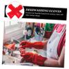 2 Pairs of Red Non-Slip PVC Household Cleaning Gloves view 3