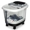 COSTWAY 500W Foot Spa with Massage, Shower Function, Heating, Shiatsu Rollers, Timer and Wheels, Gray view 1
