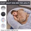 2,180 × 115 × 30 Extra-Large Dog Bed for Humans, Adults, and Pets with Removable, Washable Faux-Fur Cover, Pillow, and Blanket view 4