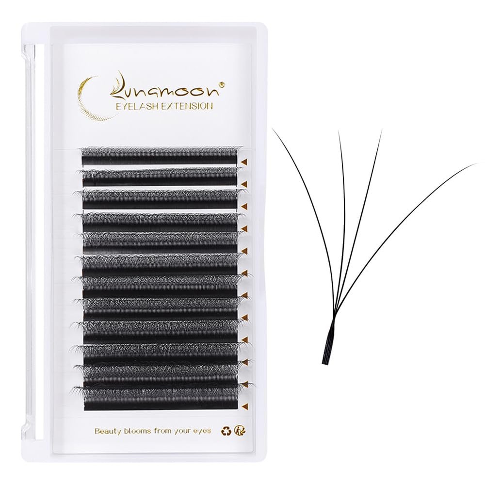 Lunamoon 4D W Volume Eyelash Extensions, 0.07D, 13 mm