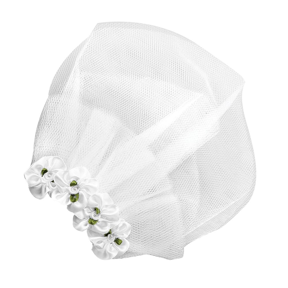 Cornesty Pet Flower Headpiece, Dog Veil Clip, Wedding Accessory for Small and Medium Dogs, White (S)