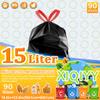 XIQIYY 15L Black Trash Bags, Drawstring Garbage Bags, 90 Count view 2
