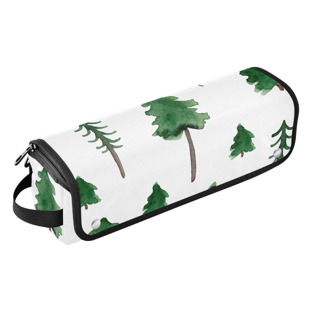 FRODOTGV 2-in-1 Curling Iron Travel Case with Personalized Pine Watercolor Pattern