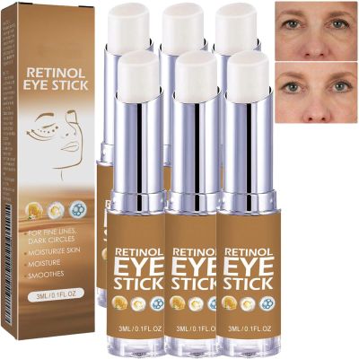 Retinol Eye Stick with Collagen, Hydrating Under-Eye Balm for Dark Circles and Puffiness (6 pcs)