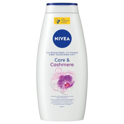 NIVEA Care & Cashmere 2-in-1 Shower Gel & Bath Cream, 750 ml