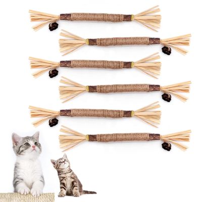 ANMOYIXIA Catnip Sticks, 6 Pack Cat Chew Sticks for Dental Care & Fresh Breath
