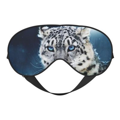 Blue-Eyed Snow Leopard Eye Mask, Double-Sided, Soft, Blackout