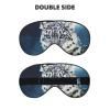 Blue-Eyed Snow Leopard Eye Mask, Double-Sided, Soft, Blackout view 2